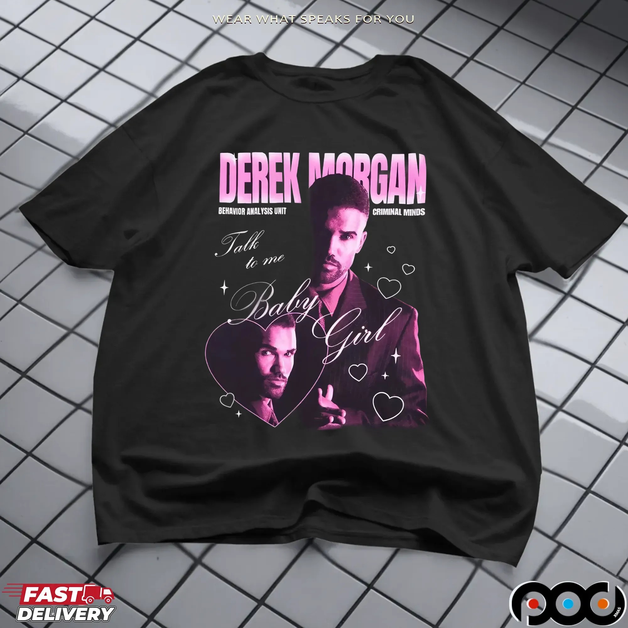 Criminal Minds Derek Morgan Hearts T-Shirt