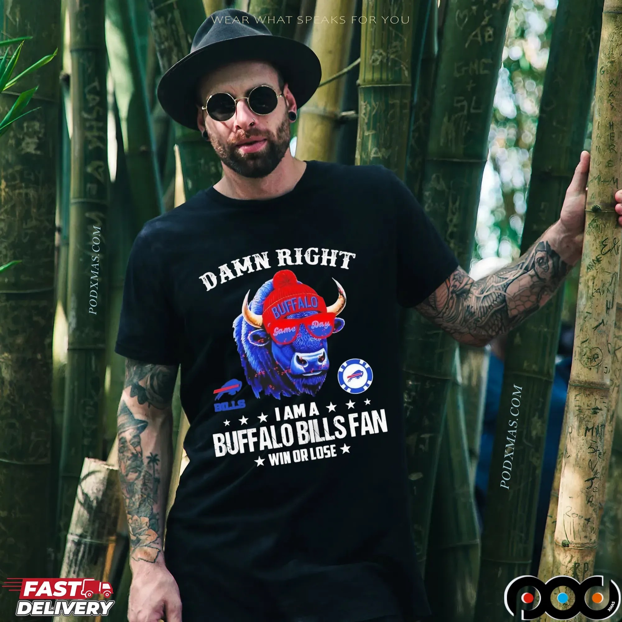 Damn Right I Am A Buffalo Bills Fan Win Or Lose 2025 Graphic T Shirt