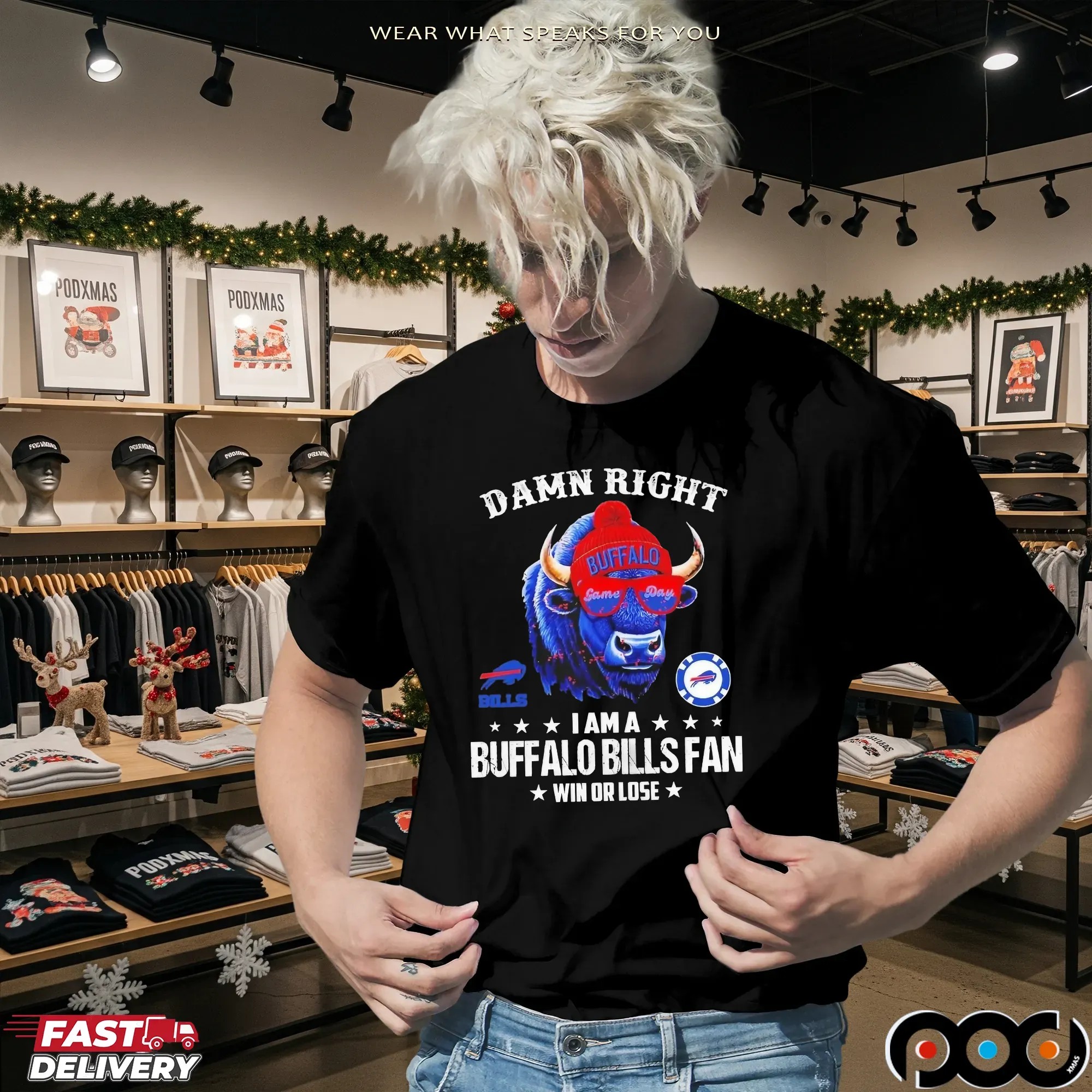 Damn Right I Am A Buffalo Bills Fan Win Or Lose 2025 Graphic T Shirt