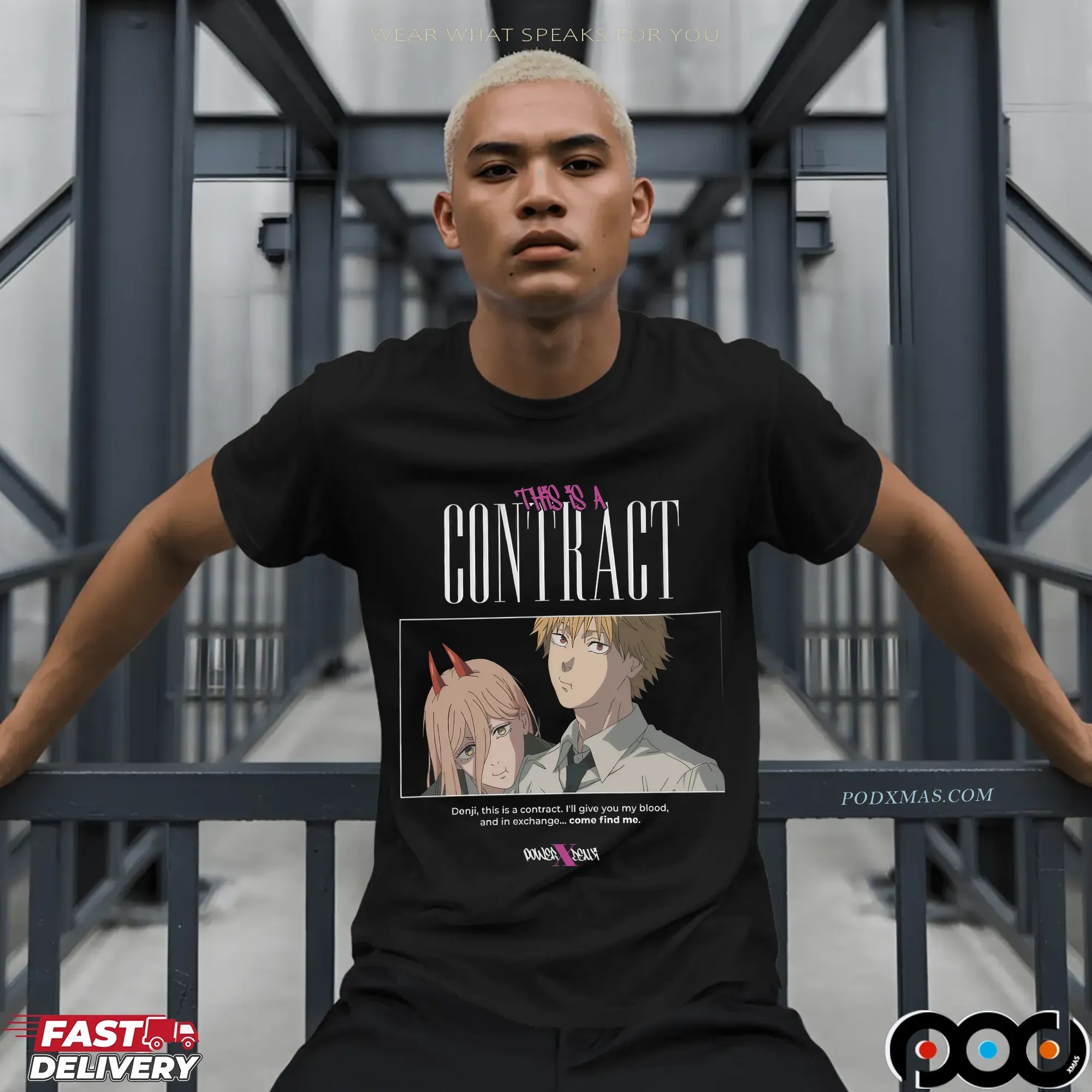 Denji And Power This Is A Contract I'll Give You My Blood Chainsaw Man Manga T Shirt