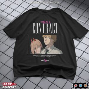 Denji And Power This Is A Contract I'll Give You My Blood Chainsaw Man Manga T Shirt