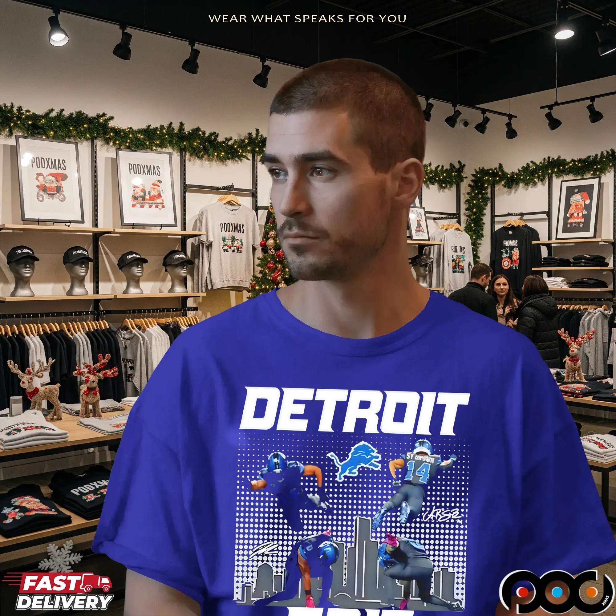 Detroit Grit Super Heroes signature NFL T Shirt