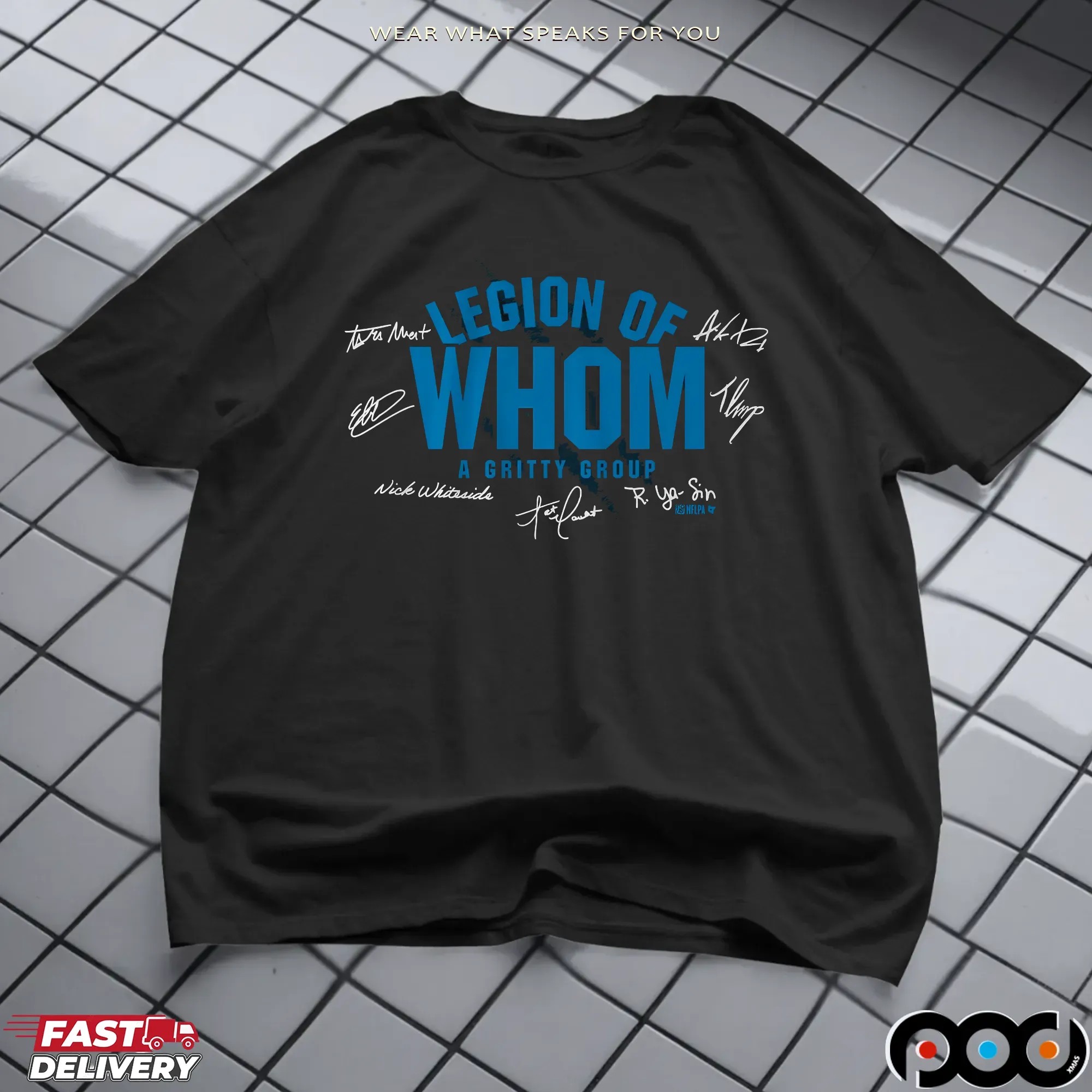 Detroit Lions Football Legion of Whom Signatures Graphic T Shirt
