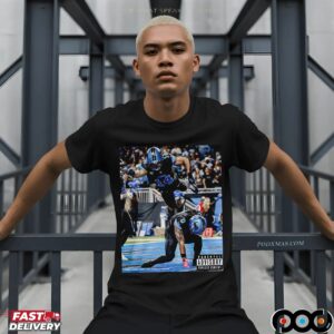 Detroit Lions Jahmyr Gibbs And Amon Ra St Brown Superman Iconic Moment Parental Advisory T Shirt