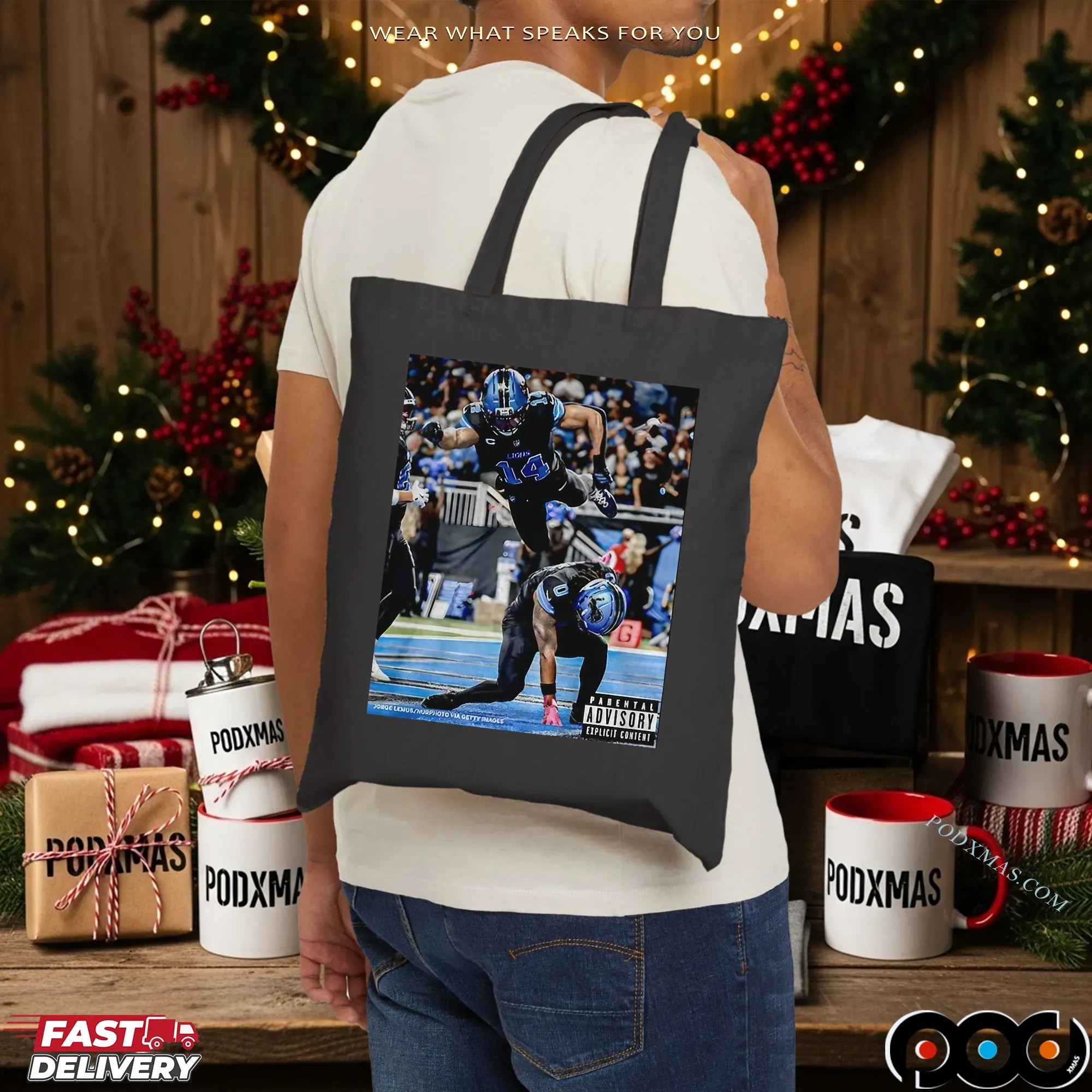 Detroit Lions Jahmyr Gibbs And Amon Ra St Brown Superman Iconic Moment Parental Advisory T Shirt