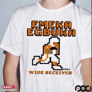 Emeka Egbuka Wide Receiver Retro Baller Pixel T Shirt
