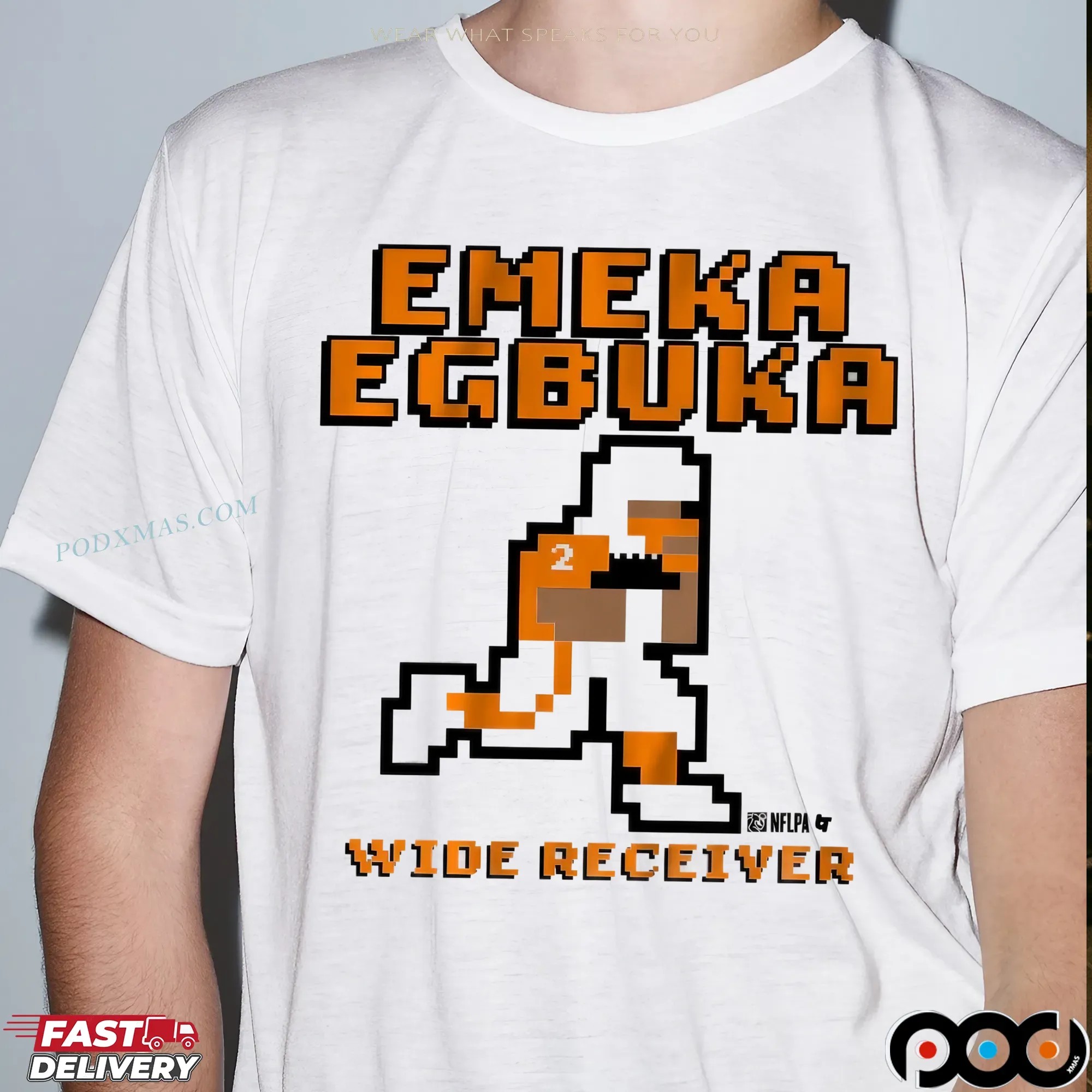 Emeka Egbuka Wide Receiver Retro Baller Pixel T Shirt
