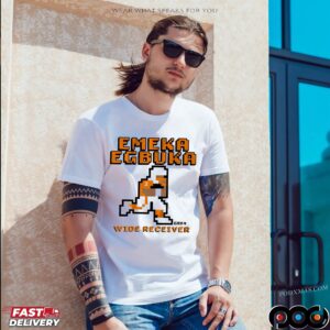 Emeka Egbuka Wide Receiver Retro Baller Pixel T Shirt