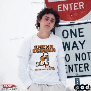 Emeka Egbuka Wide Receiver Retro Baller Pixel T Shirt