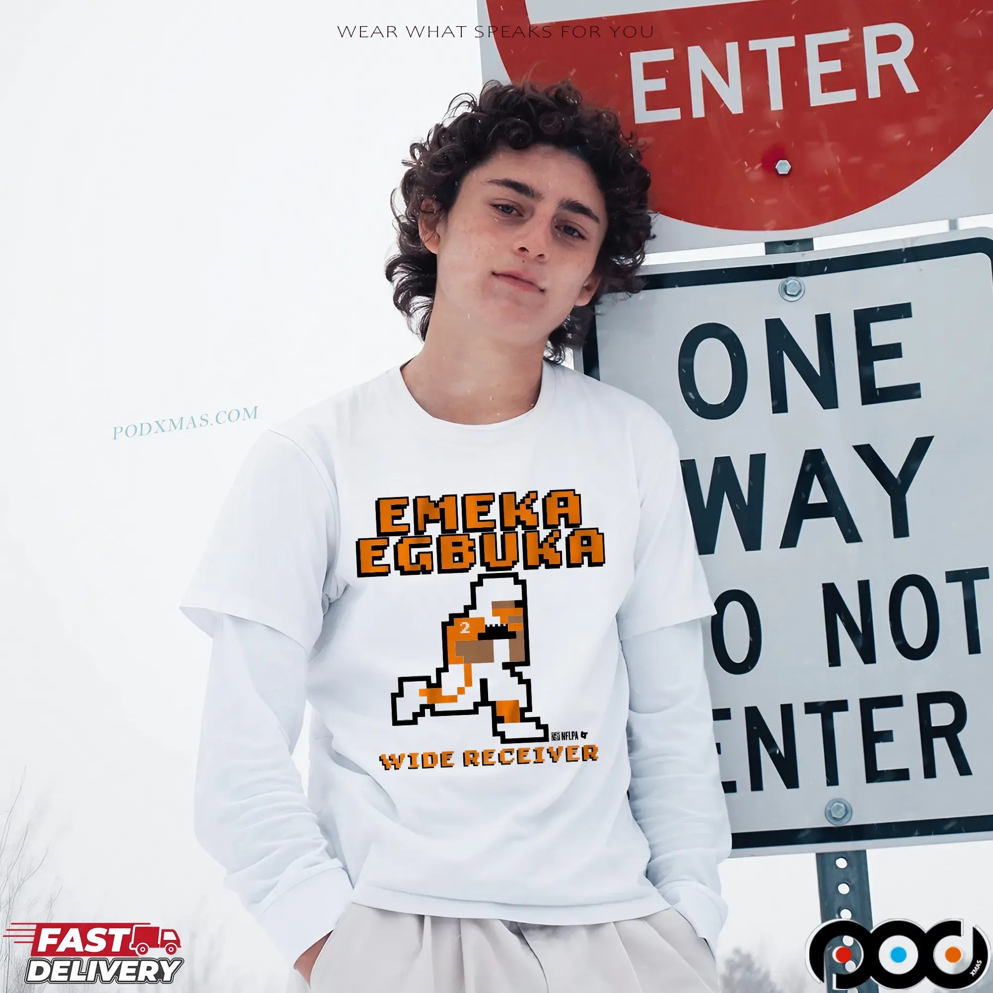 Emeka Egbuka Wide Receiver Retro Baller Pixel T Shirt