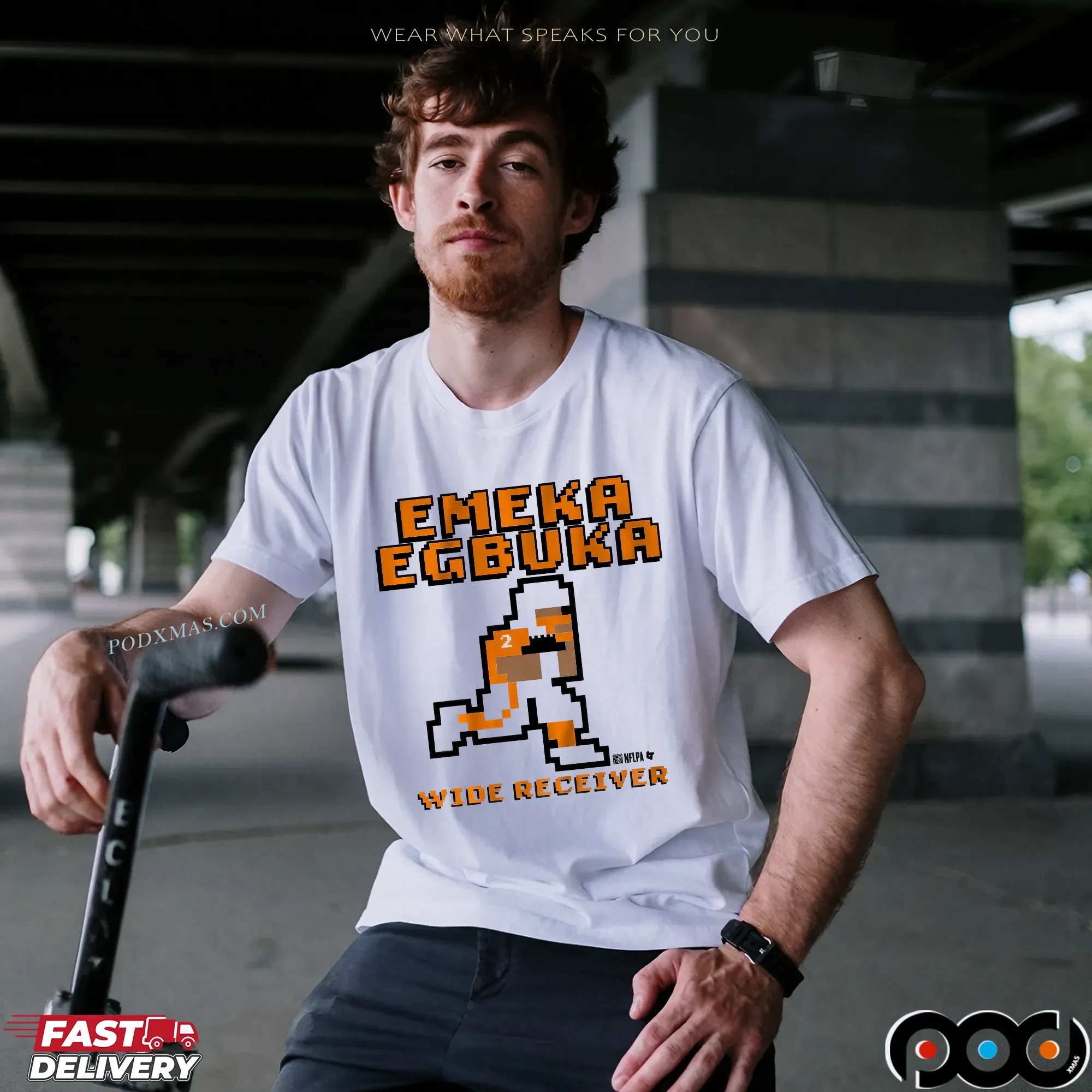 Emeka Egbuka Wide Receiver Retro Baller Pixel T Shirt