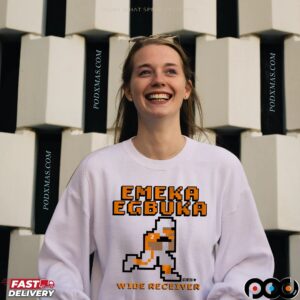 Emeka Egbuka Wide Receiver Retro Baller Pixel T Shirt