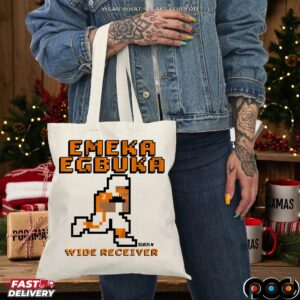Emeka Egbuka Wide Receiver Retro Baller Pixel T Shirt