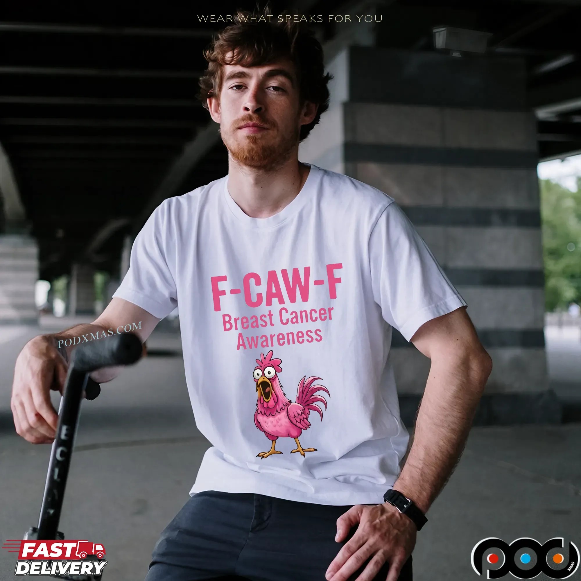 F Caw F Cancer, Breast Cancer Awareness Chicken Sublimation File Pink Ribbon Fighter ,F-Caw-F Shirt,In October We Wear Pink T Shirt