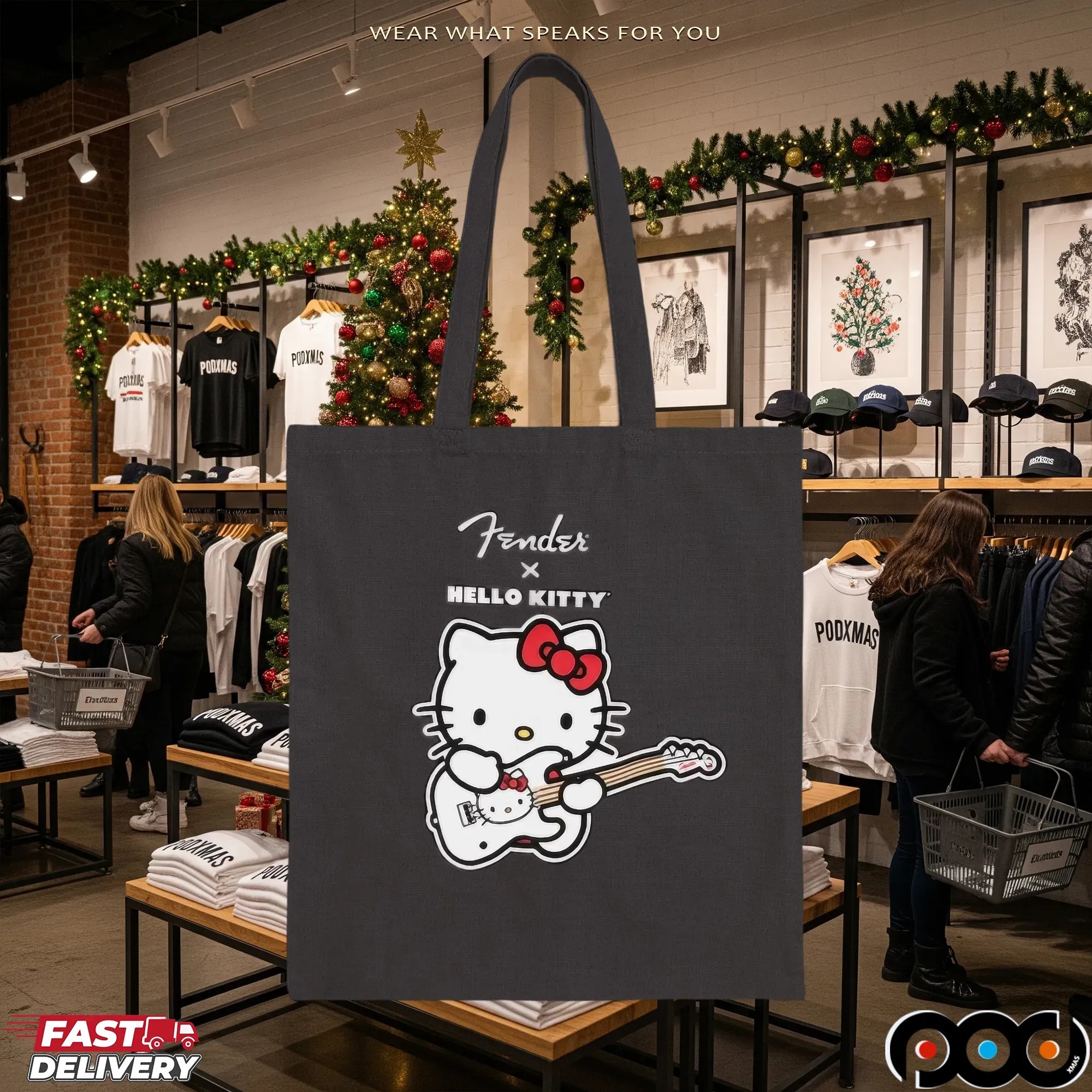 Fender x Hello Kitty Guitar Mashup T Shirt