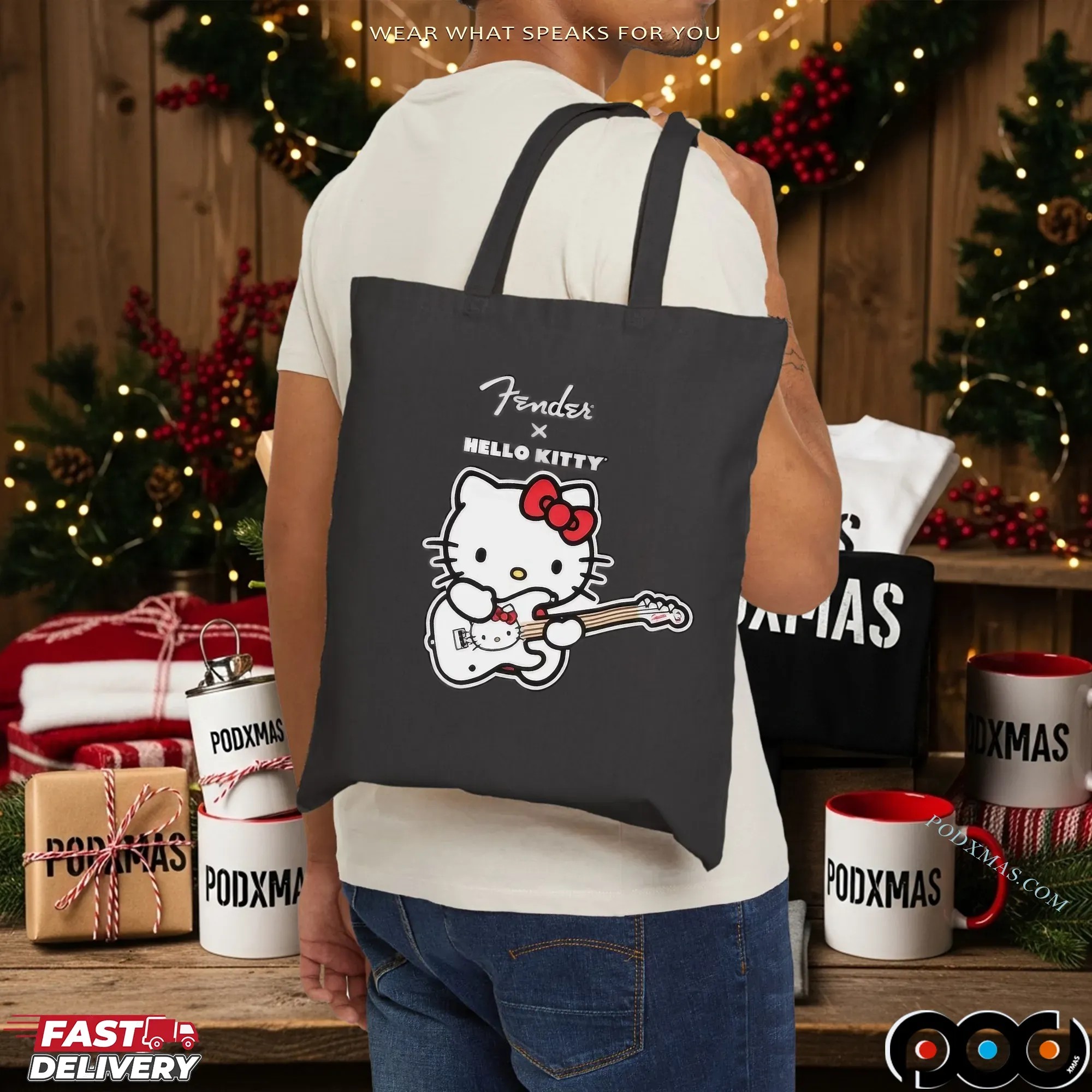 Fender x Hello Kitty Guitar Mashup T Shirt