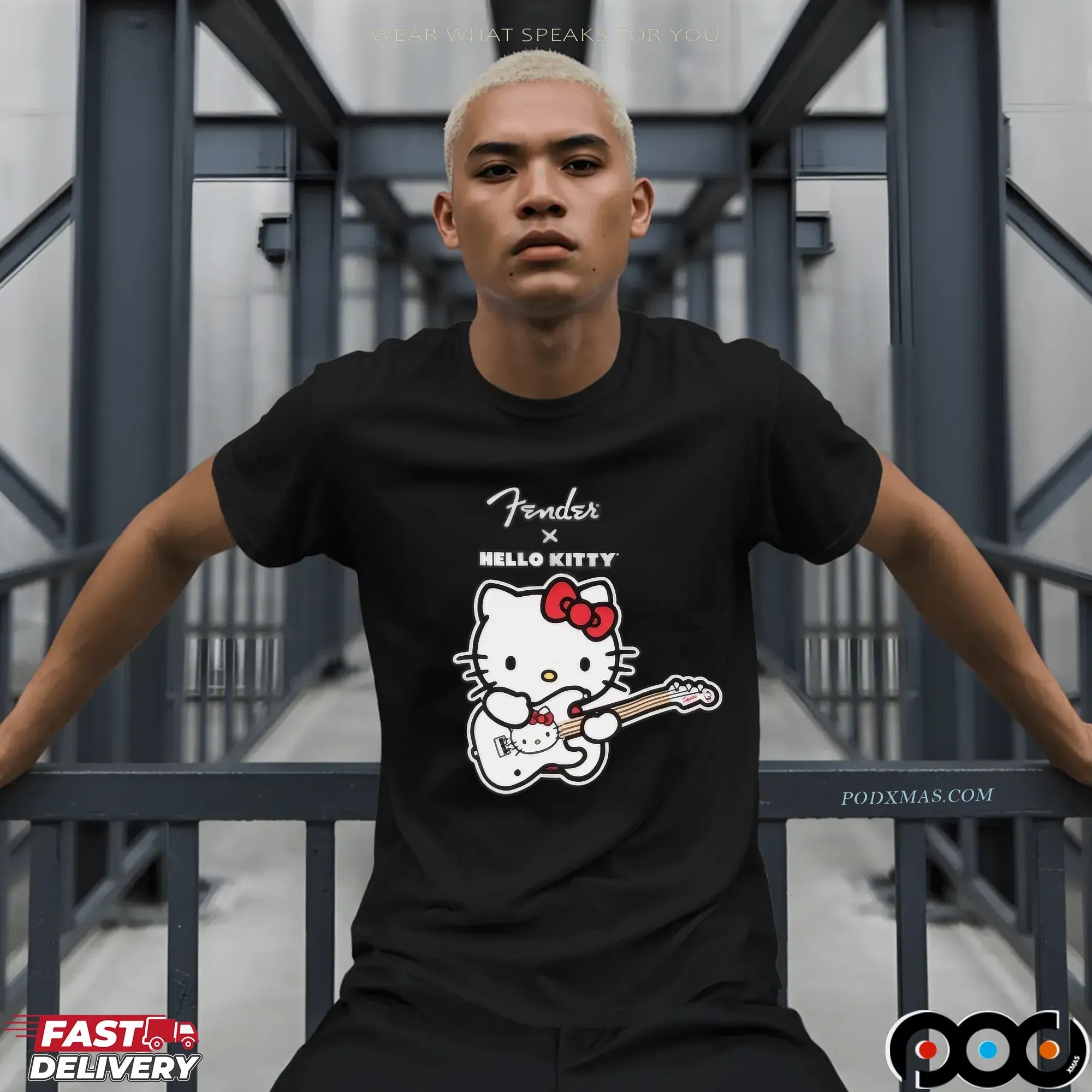 Fender x Hello Kitty Guitar Mashup T Shirt