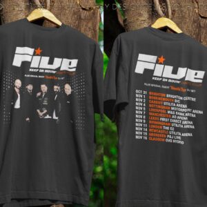 Five Keep On Movin' 2025 Tour Plus Special Guest Naughty Boy DJ Set T Shirt