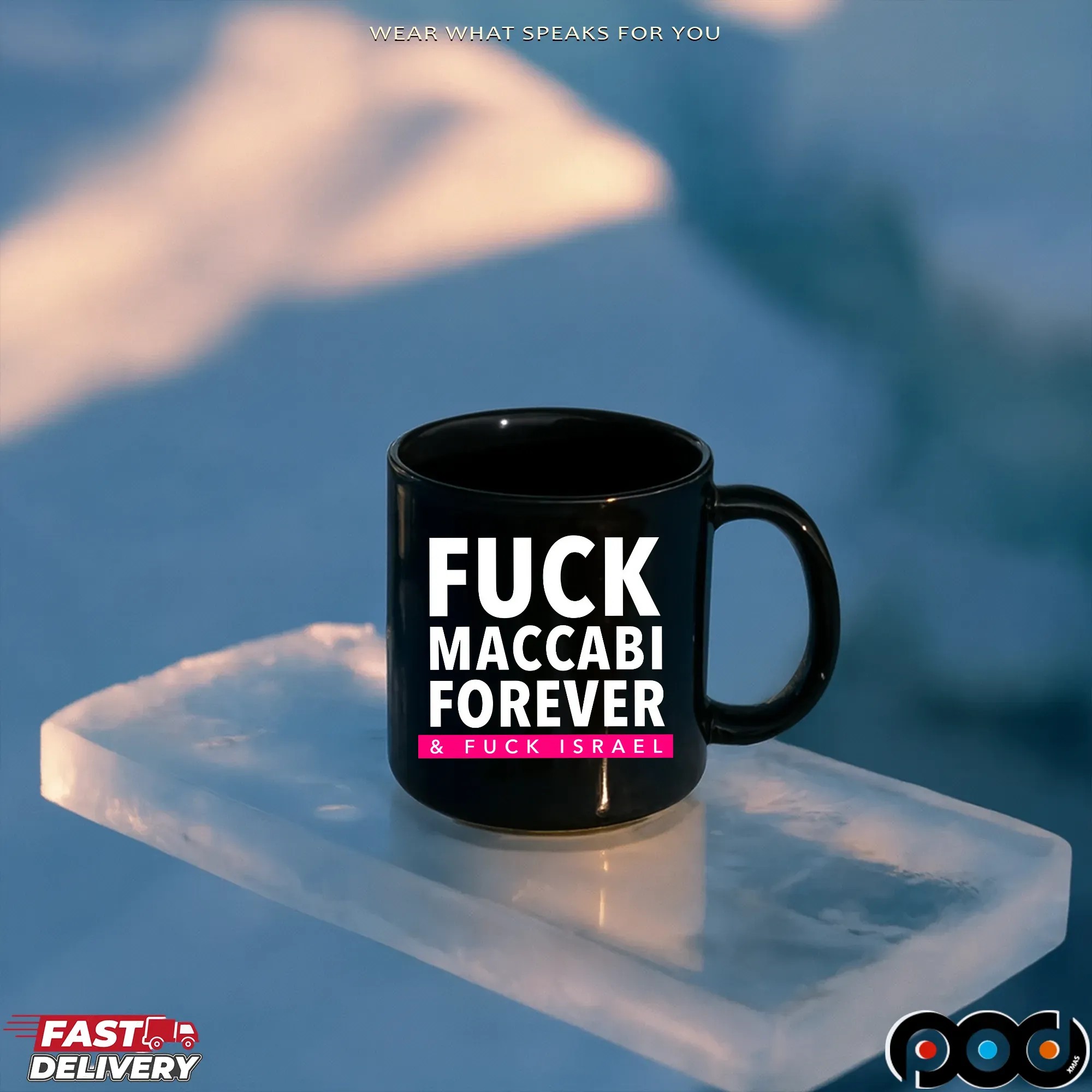 Fuck Maccabi Forever And Fuck Israel Bold Text T Shirt