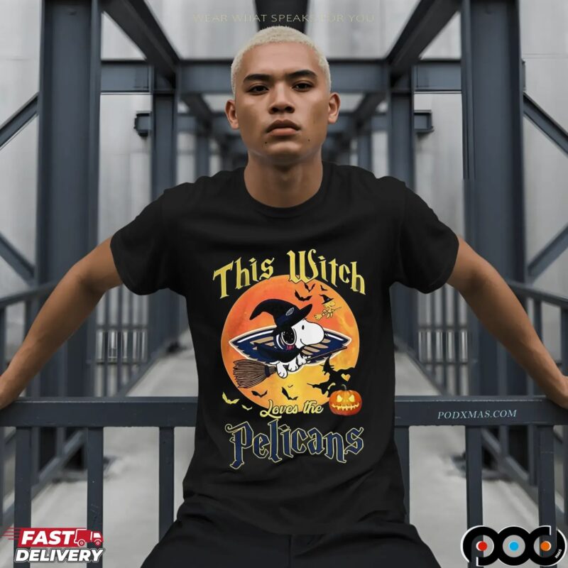 Snoopy This Witch Loves The New Orleans Pelicans Halloween The Peanuts Mashup T Shirt