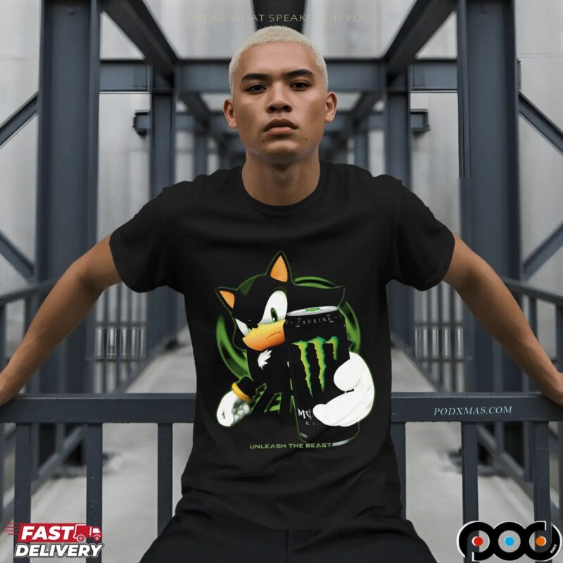 Shadow the Hedgehog x Monster Energy Unleash the Beast Parody T Shirt