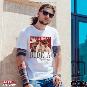 Glen Powell Save A Horse Ride A Cowboy Marlboro T Shirt