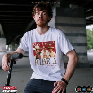 Glen Powell Save A Horse Ride A Cowboy Marlboro T Shirt