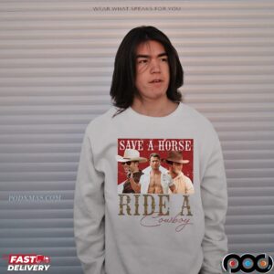 Glen Powell Save A Horse Ride A Cowboy Marlboro T Shirt