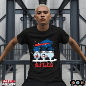 Gnomes Buffalo Bills Christmas Holiday NFL Football Fan Mashup T Shirt