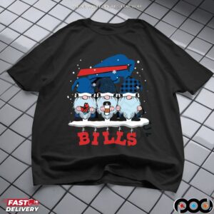 Gnomes Buffalo Bills Christmas Holiday NFL Football Fan Mashup T Shirt