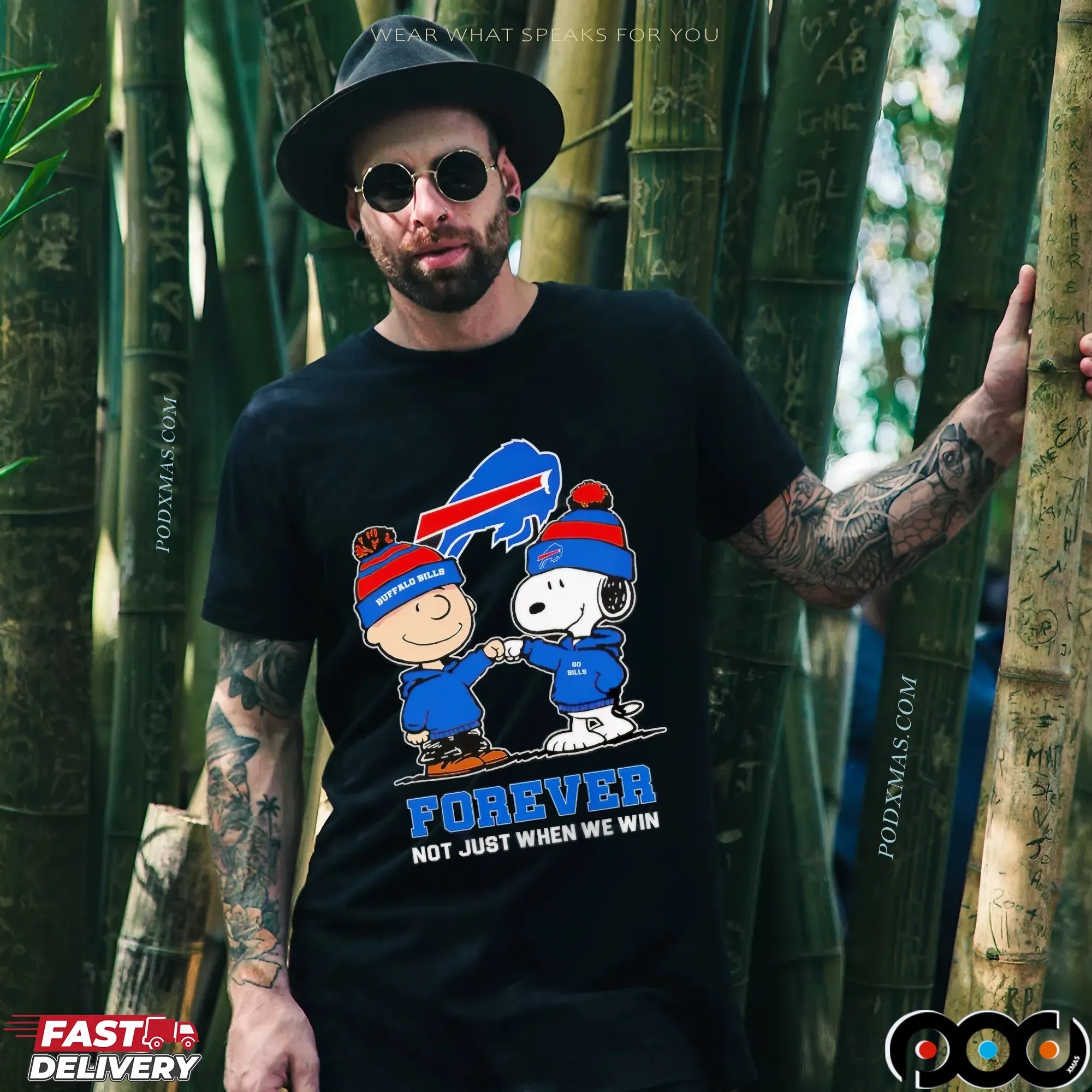 Go Bills Snoopy And Charlie Brown Buffalo Bills Fans Forever Not Just When We Win T Shirt