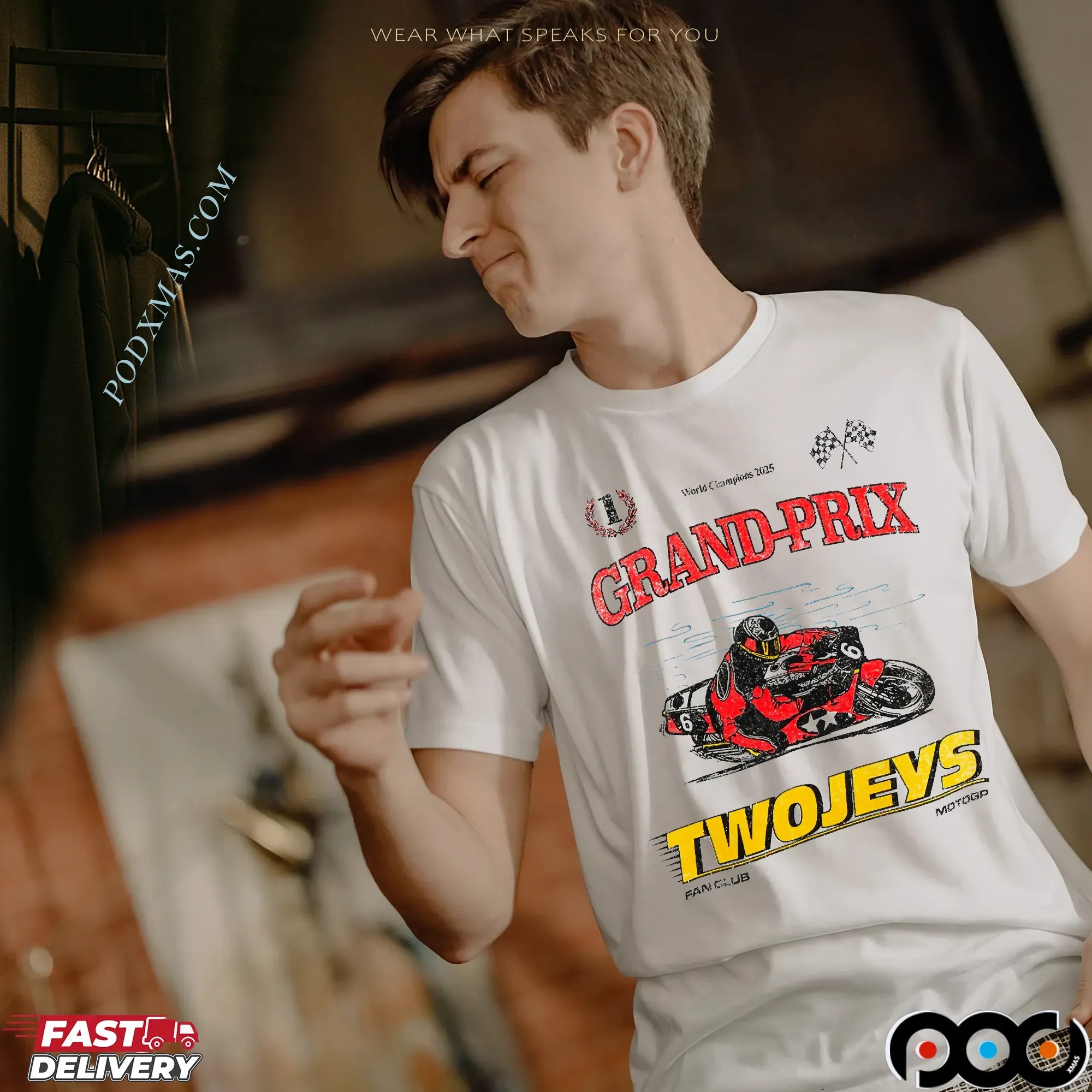 Grand Prix TwoJeys MotoGP Racing World Champion 2025 Biker Fan T Shirt