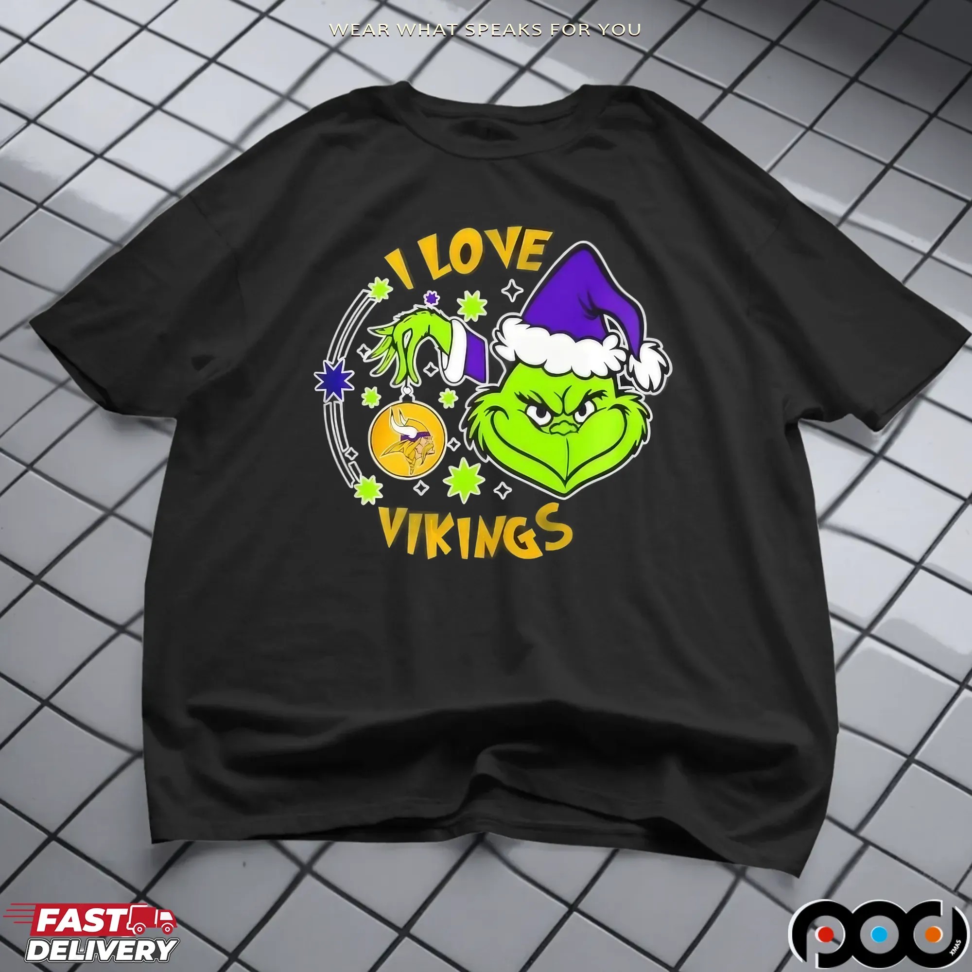 Grinch I Love Minnesota Vikings They Hate Us Because They Ain’t Us Christmas T Shirt