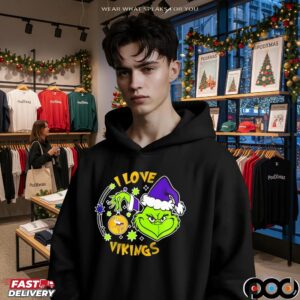 Grinch I Love Minnesota Vikings They Hate Us Because They Ain’t Us Christmas T Shirt
