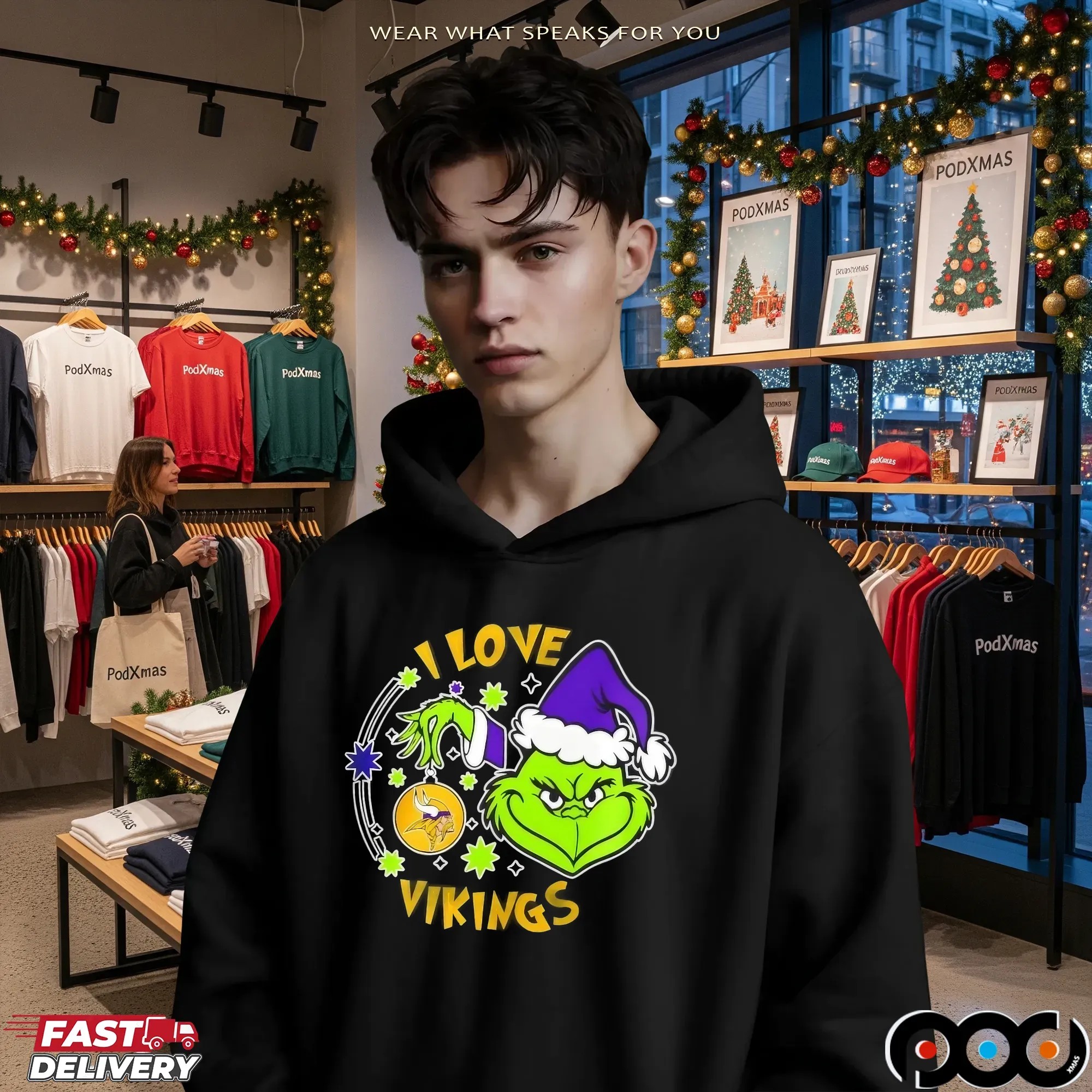 Grinch I Love Minnesota Vikings They Hate Us Because They Ain’t Us Christmas T Shirt