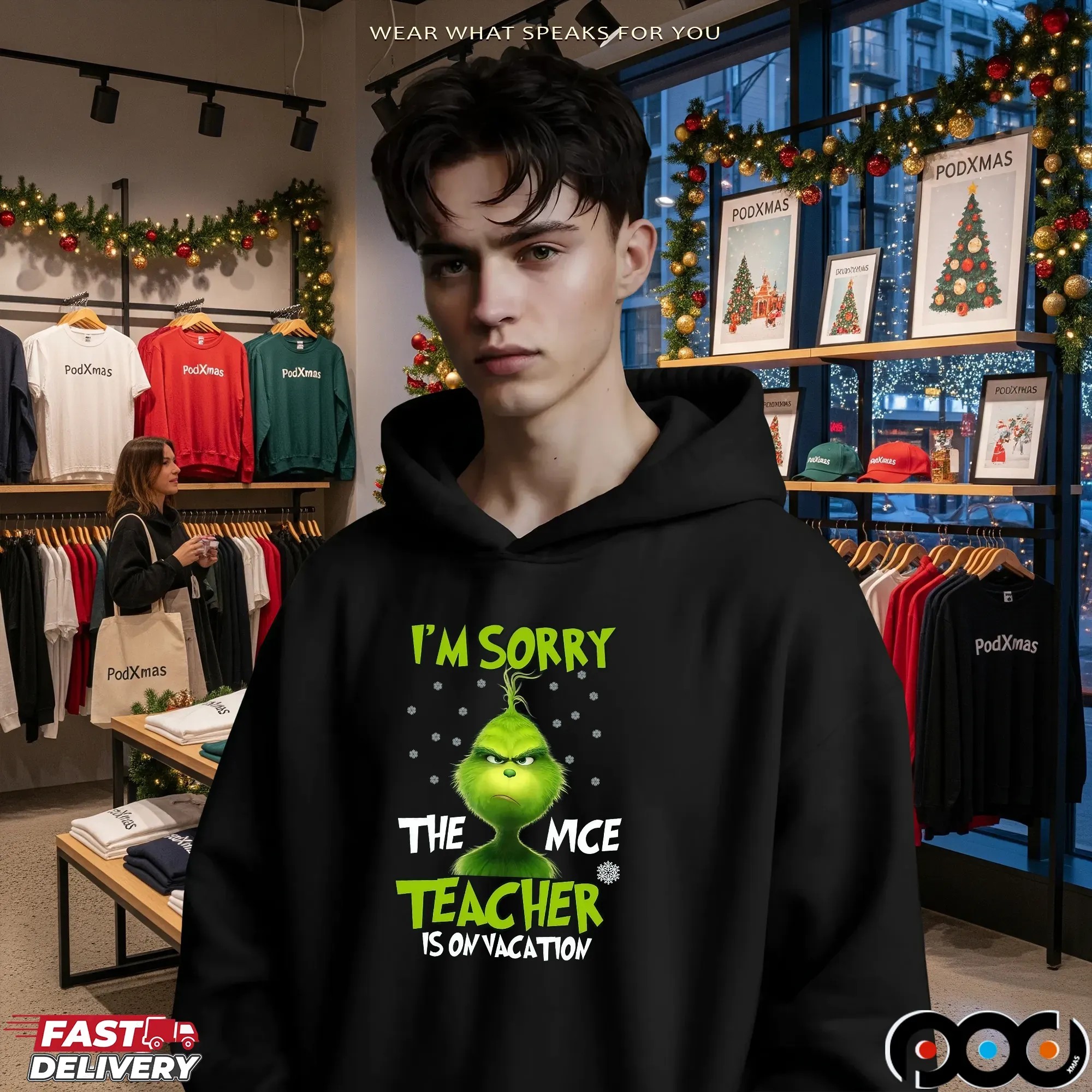 Grinch I'm Sorry The Mce Teacher Is On Vacation Merry Xmas T Shirt