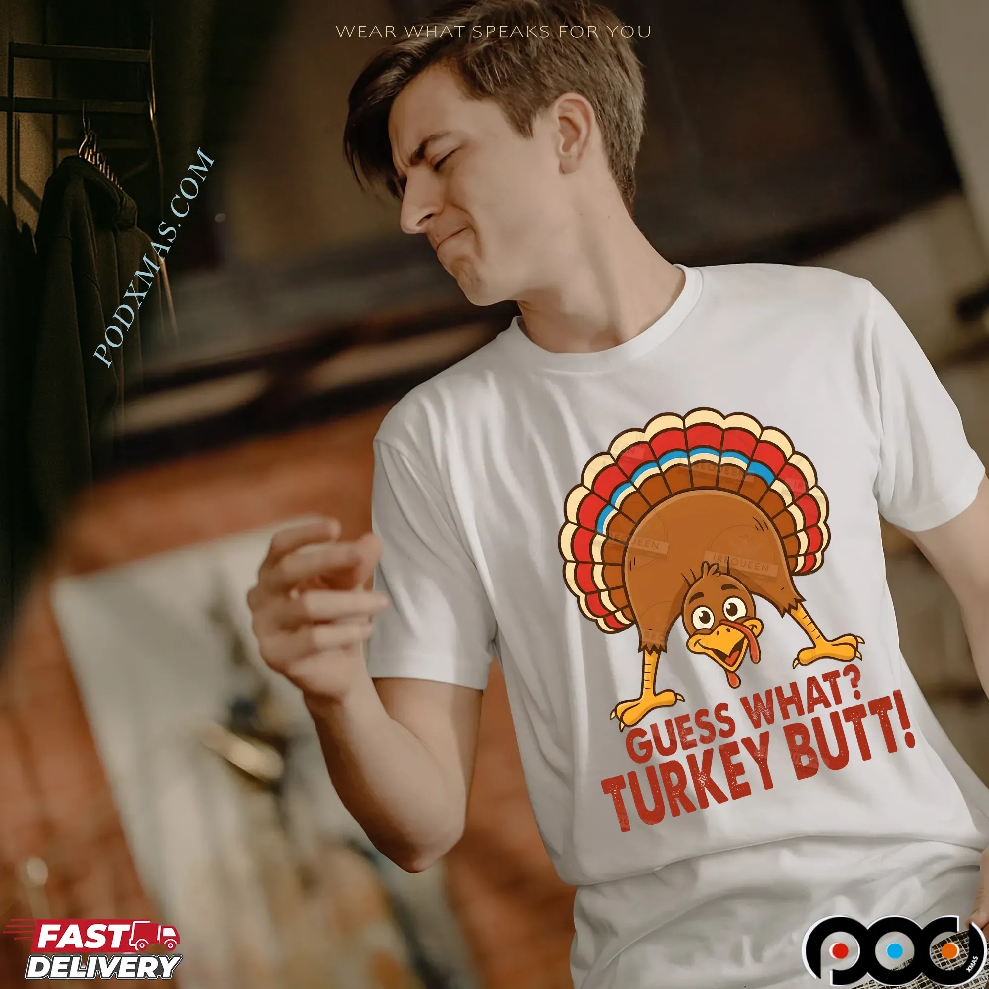 Guess What Turkey Butt Thanksgiving, Wine Turkey Friends, Cozy Season , Thanksgiving Turkey, Thanksgiving Dinner T Shirt