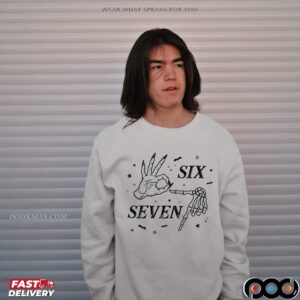Halloween Six Seven Skeleton Hand T Shirt