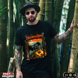 Halloweentown Black Cat Haunted Pumpkin House Brooms T Shirt