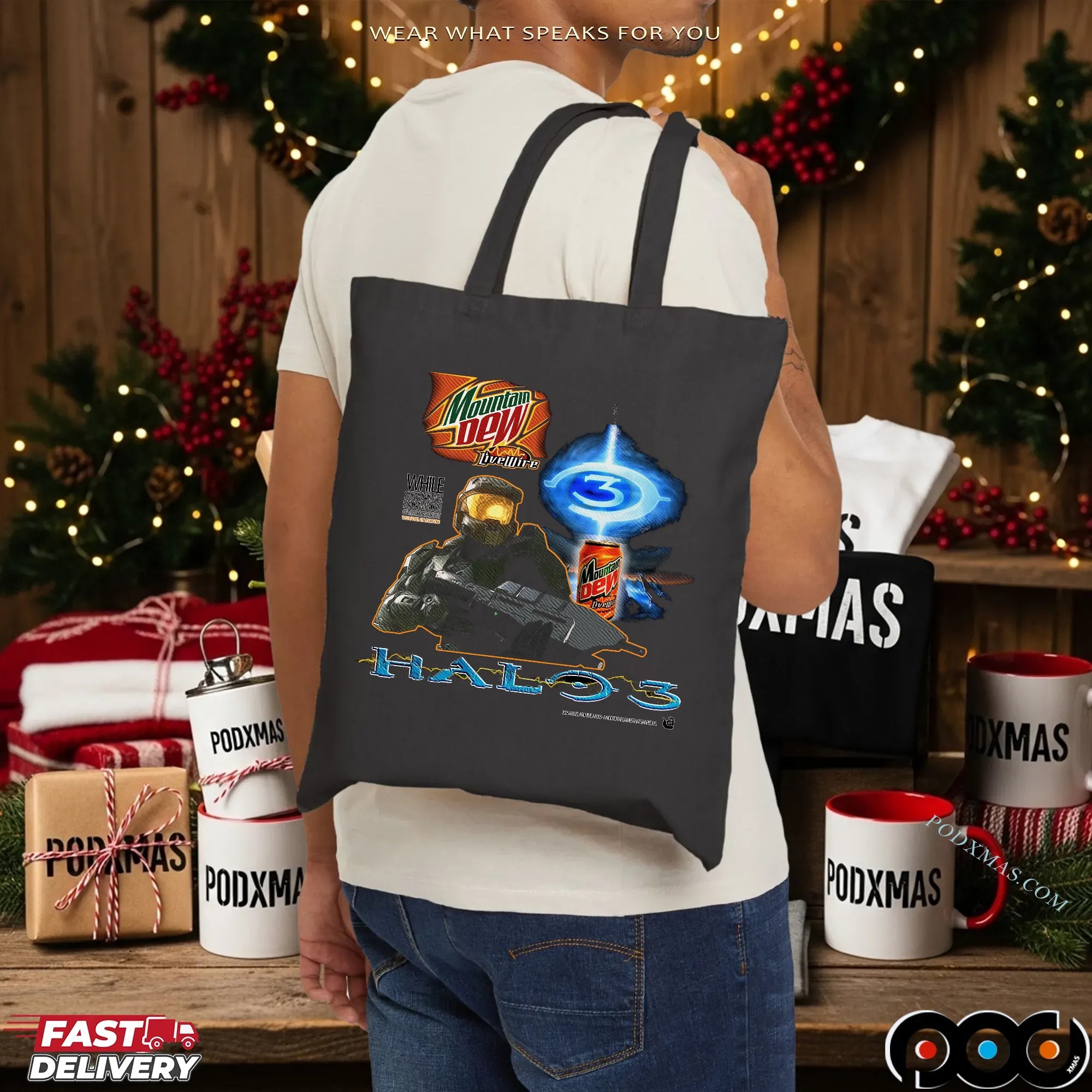 Halo 3 Mountain Dew Energy LiveWire Master Chief Gamer Nostalgia T Shirt