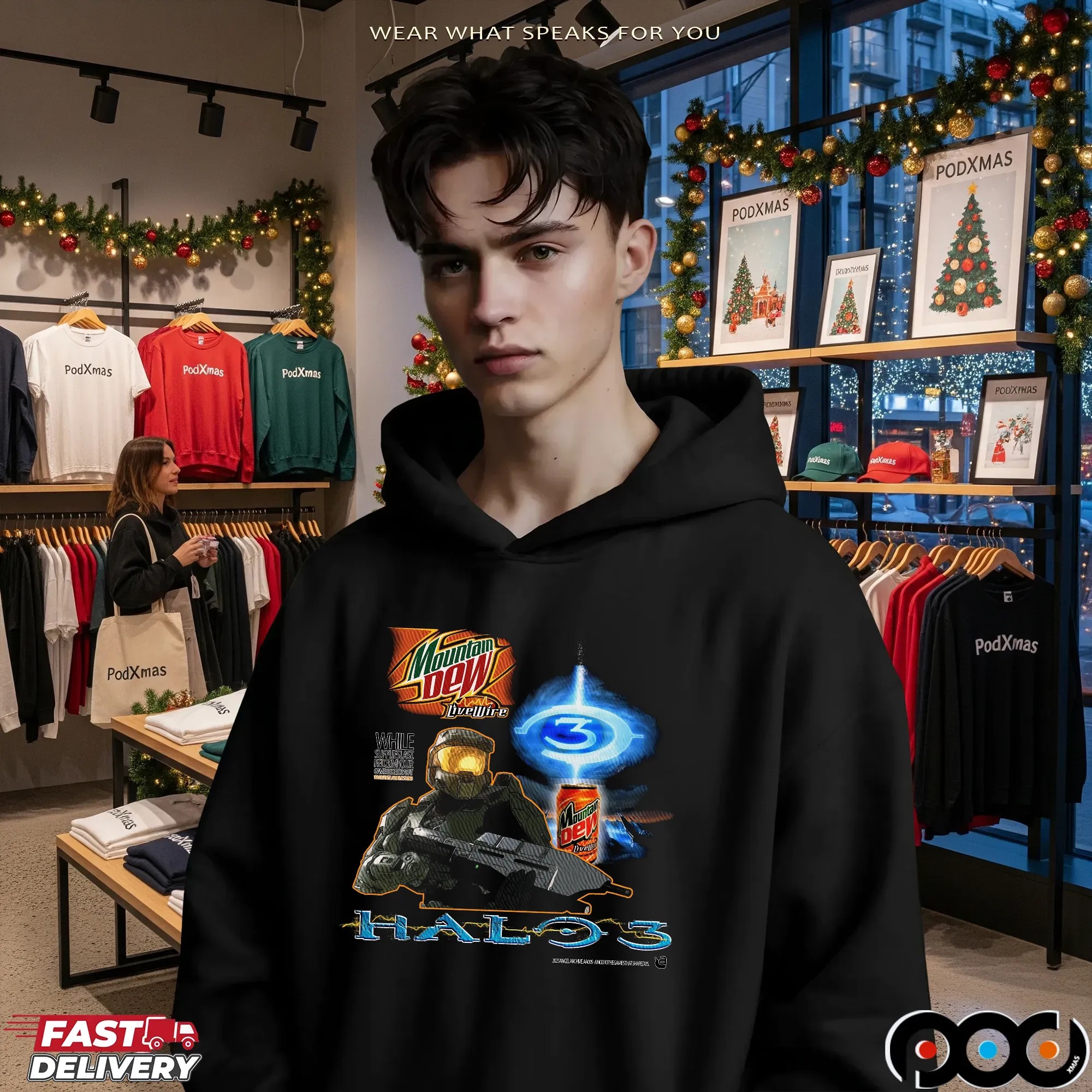 Halo 3 Mountain Dew Energy LiveWire Master Chief Gamer Nostalgia T Shirt