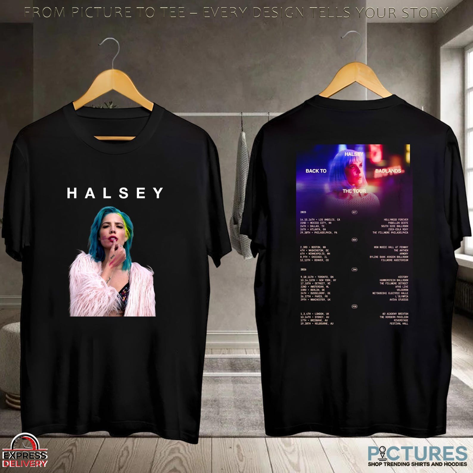 Halsey Back To Badlands Tour 2026 Double Sided T Shirt Halsey Back To Badlands Tour 2026 Double Sided T Shirt