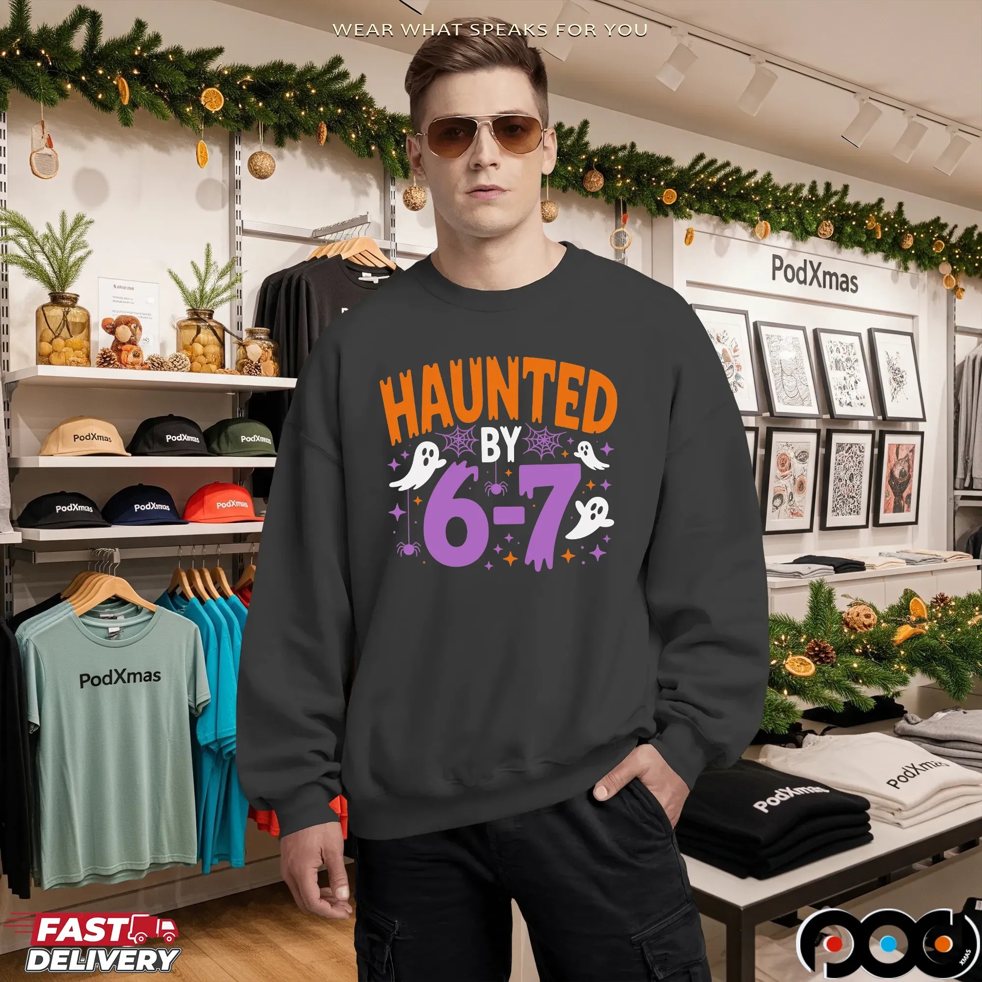 Haunted by 6 7 Halloween Spooky Trending Meme T Shirt