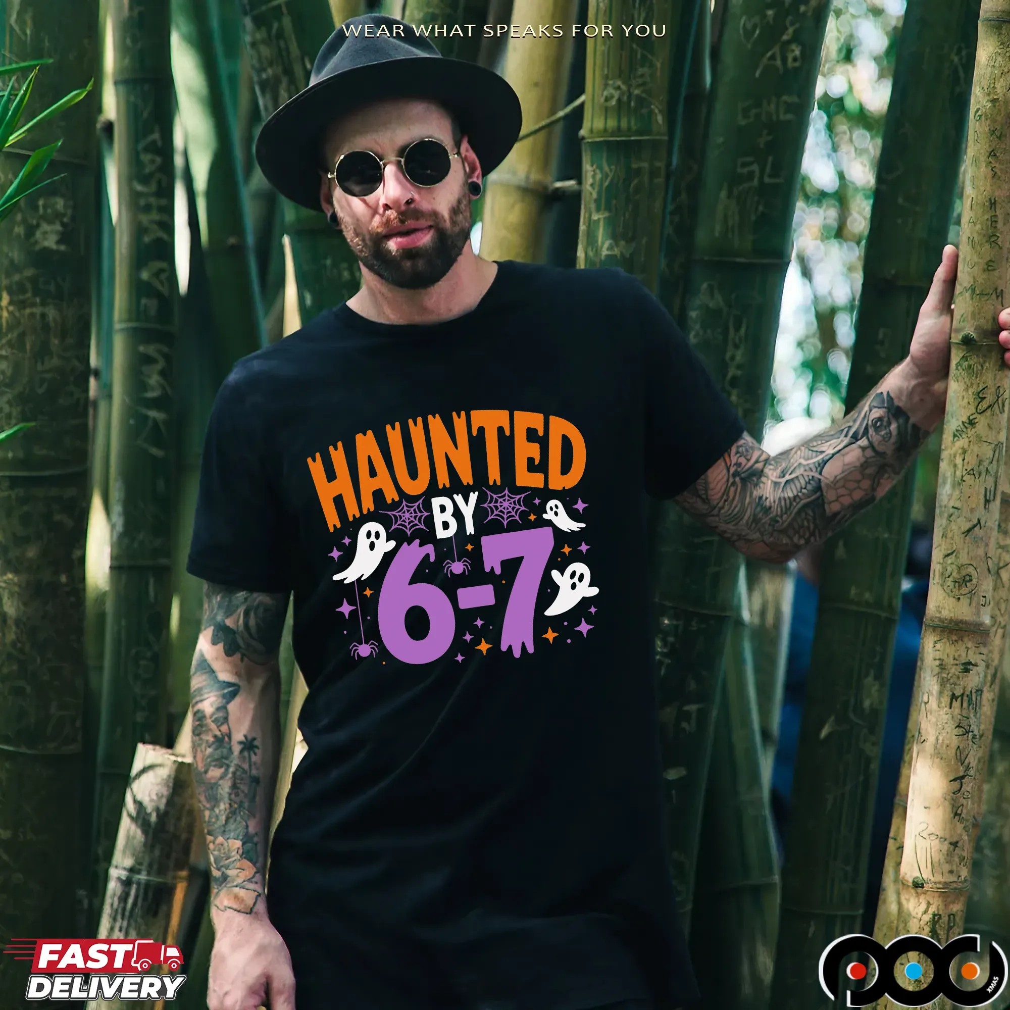 Haunted by 6 7 Halloween Spooky Trending Meme T Shirt