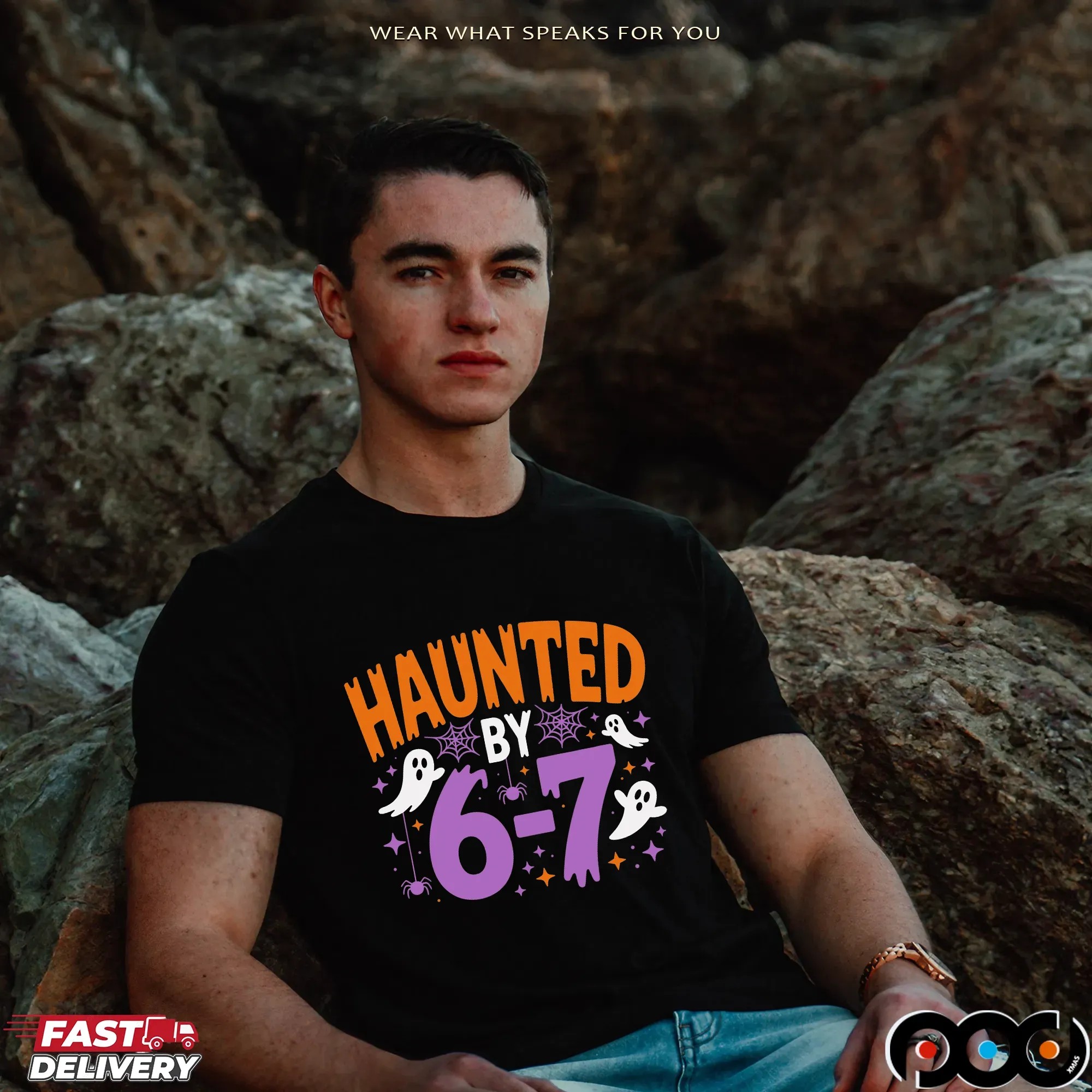 Haunted by 6 7 Halloween Spooky Trending Meme T Shirt