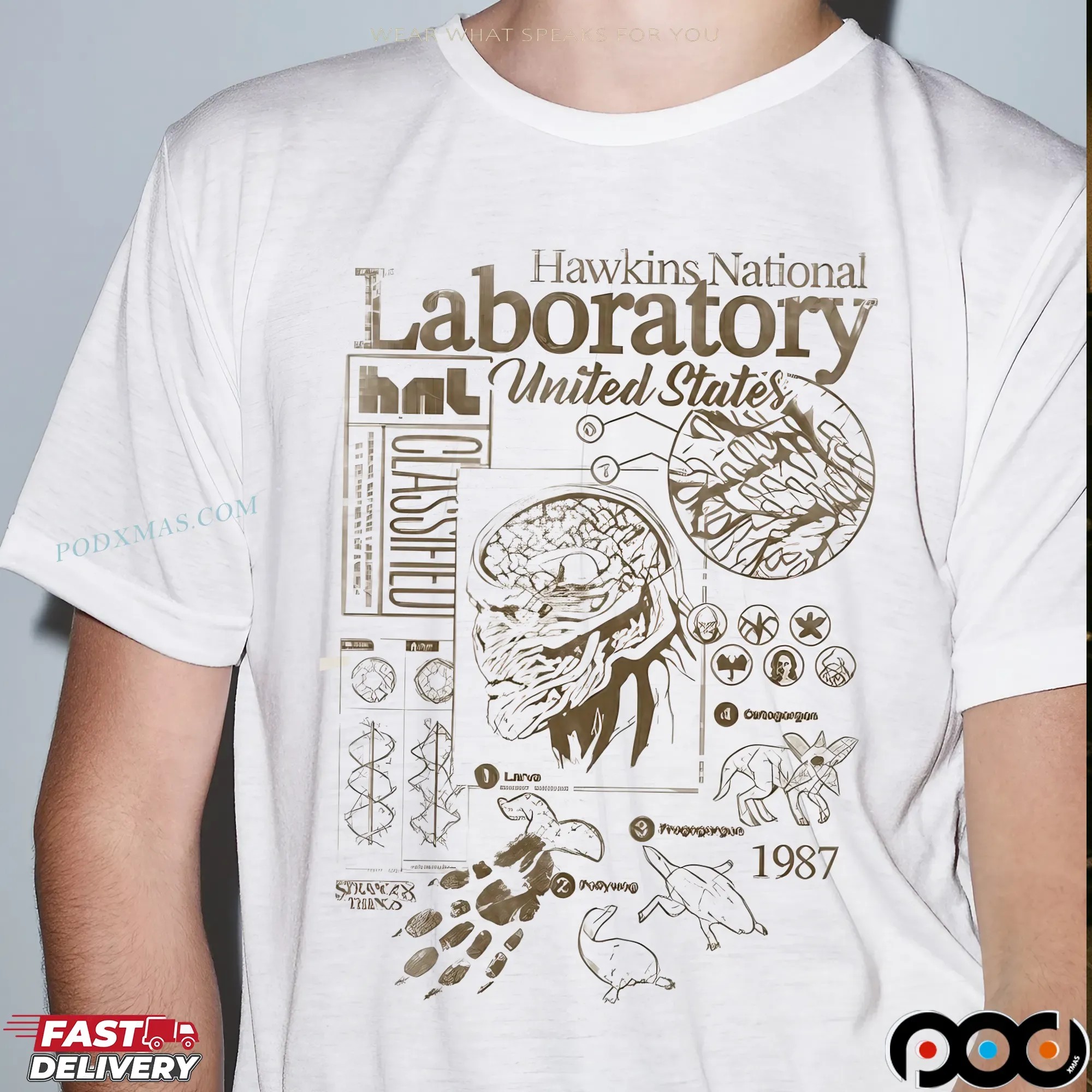 Hawkins national Laboratory United State 1987 Retro T Shirt