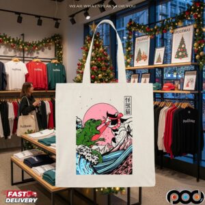 Horror Dinosaur Cat The Great Wave Off Kanagawa Catzilla Ocean Japanese T Shirt