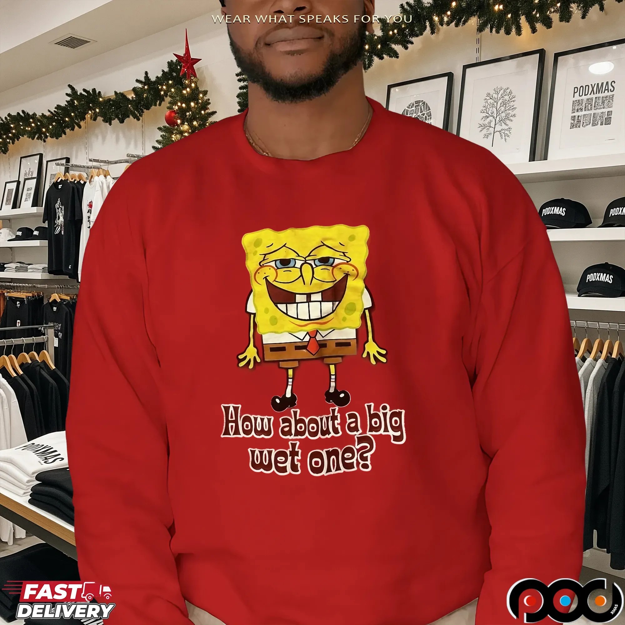 How About A Big Wet One Cartoon T Shirt