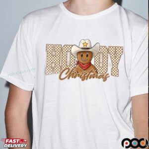 Howdy Christmas, Preppy Christmas Western, Cowgirl Christmas Bow, Gingerbread Leopard Christmas, Coquette T Shirt