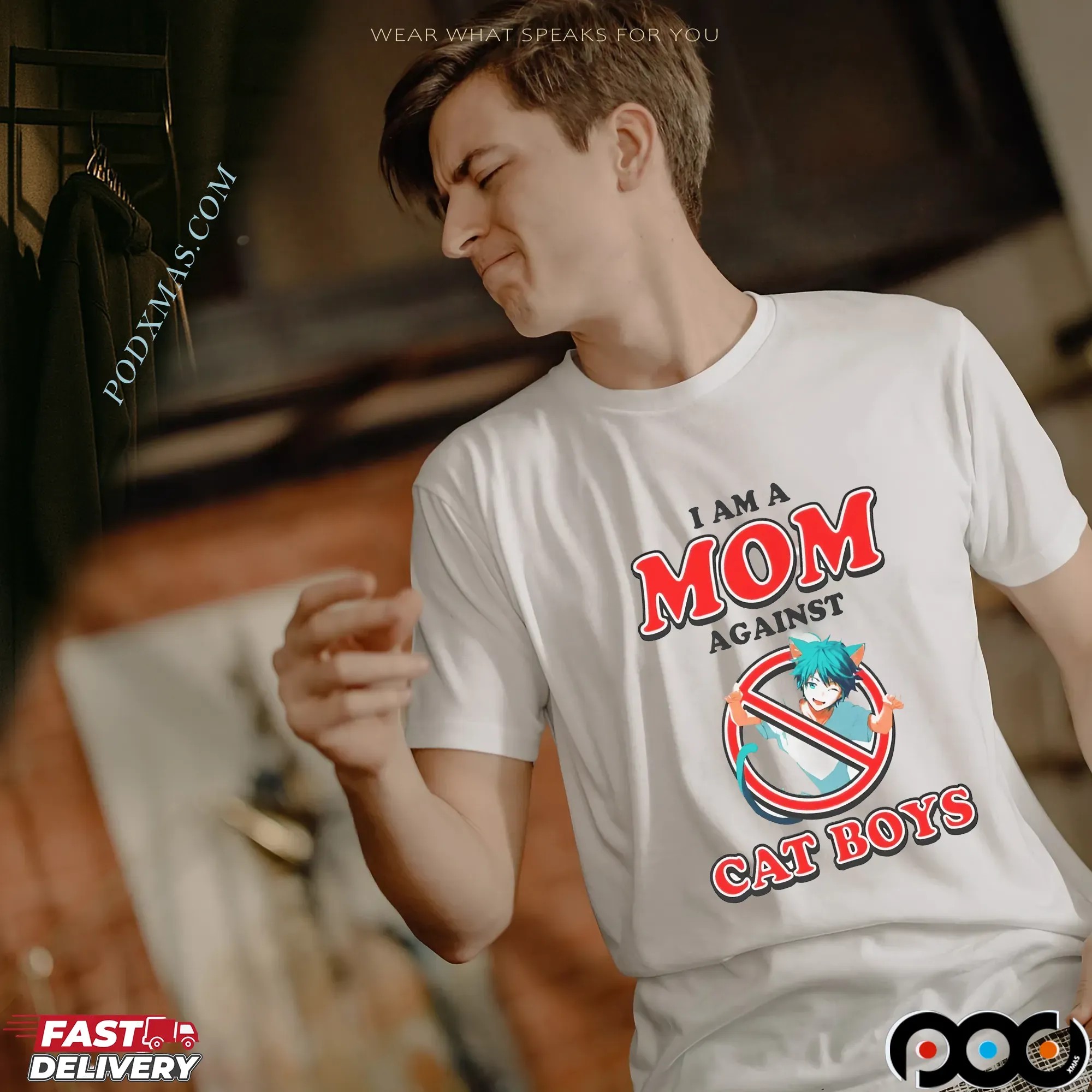 I Am A Mom Against Cat Boys T-shirt